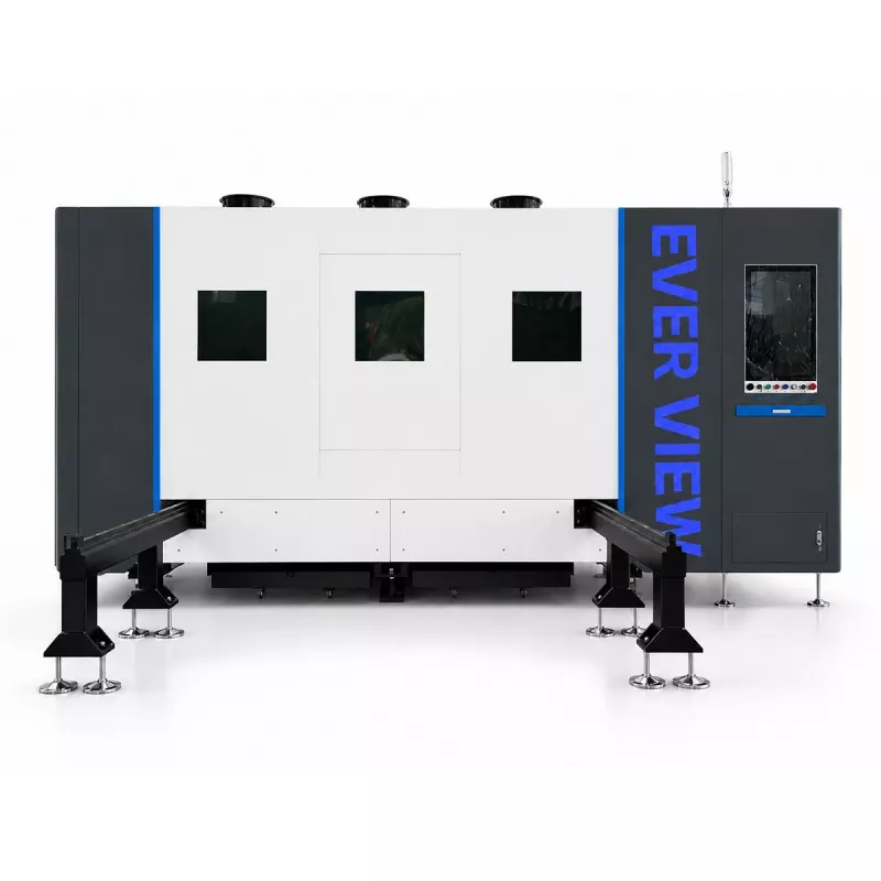 Horisontell stor sluten fiberlaserskärmaskin